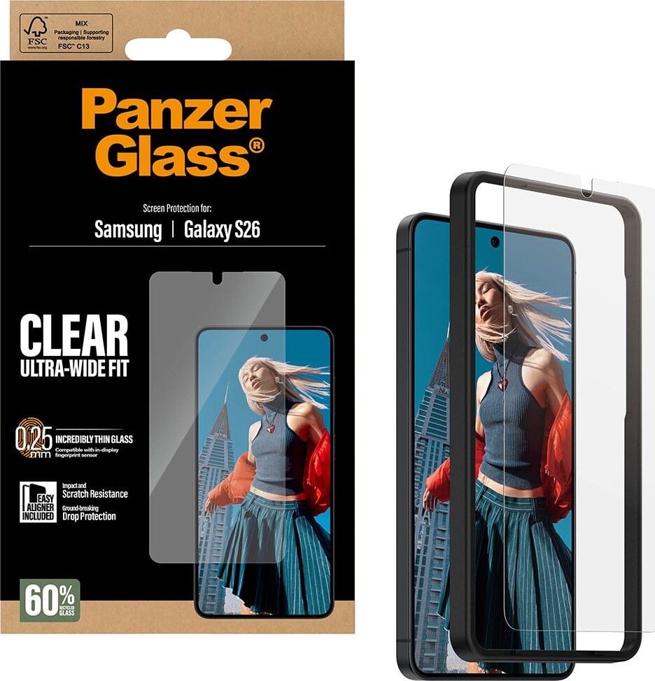 Panzerglass - Skærmbeskyttelse Til Samsung Galaxy S26 - Ultra-Wide Fit Med
