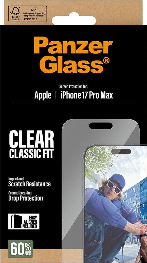 Panzerglass - Iphone 17 Pro Max - Clear Classic Fit Skærmbeskyttelse
