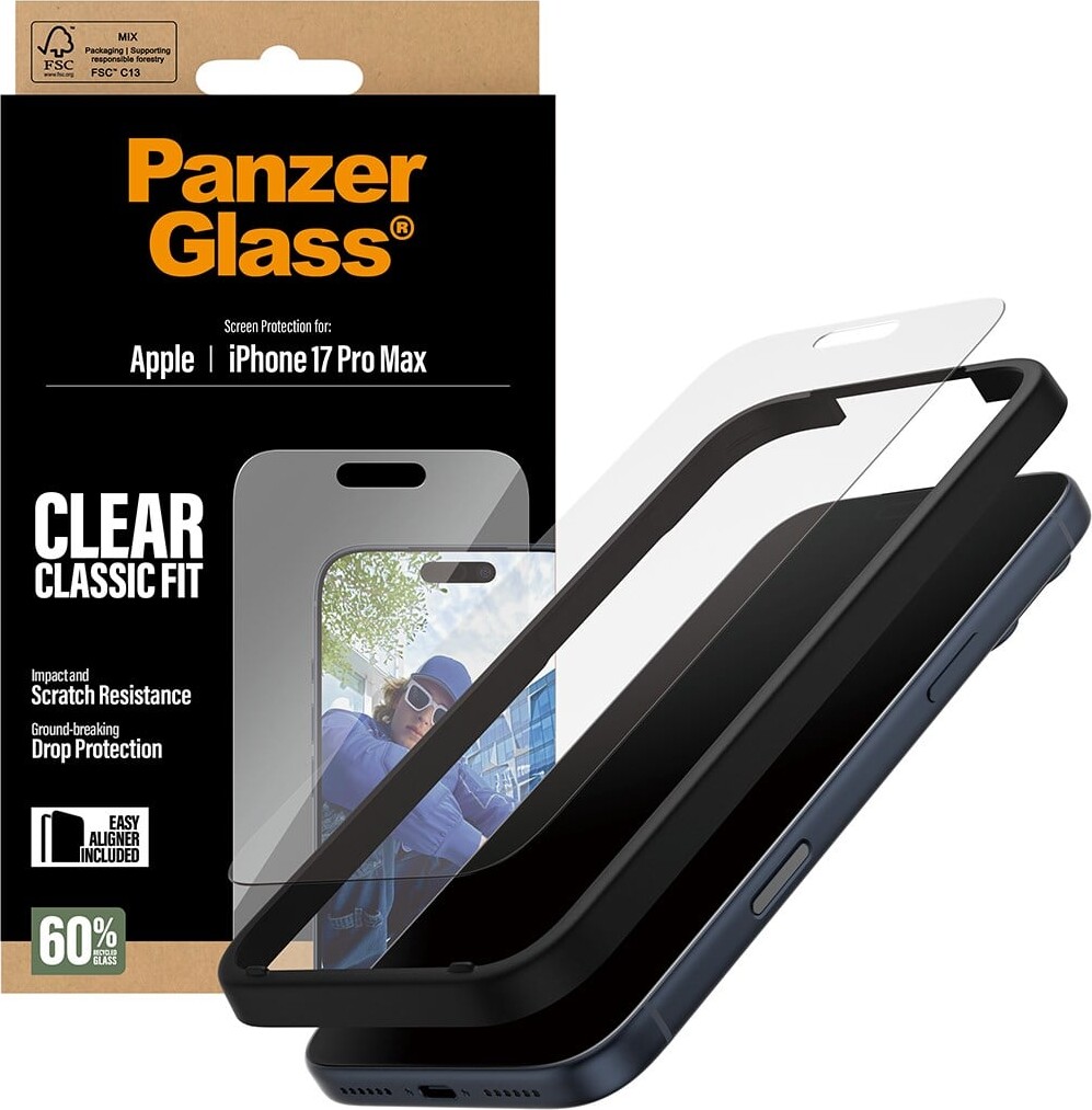 Panzerglass - Iphone 17 Pro Max - Clear Classic Fit Skærmbeskyttelse