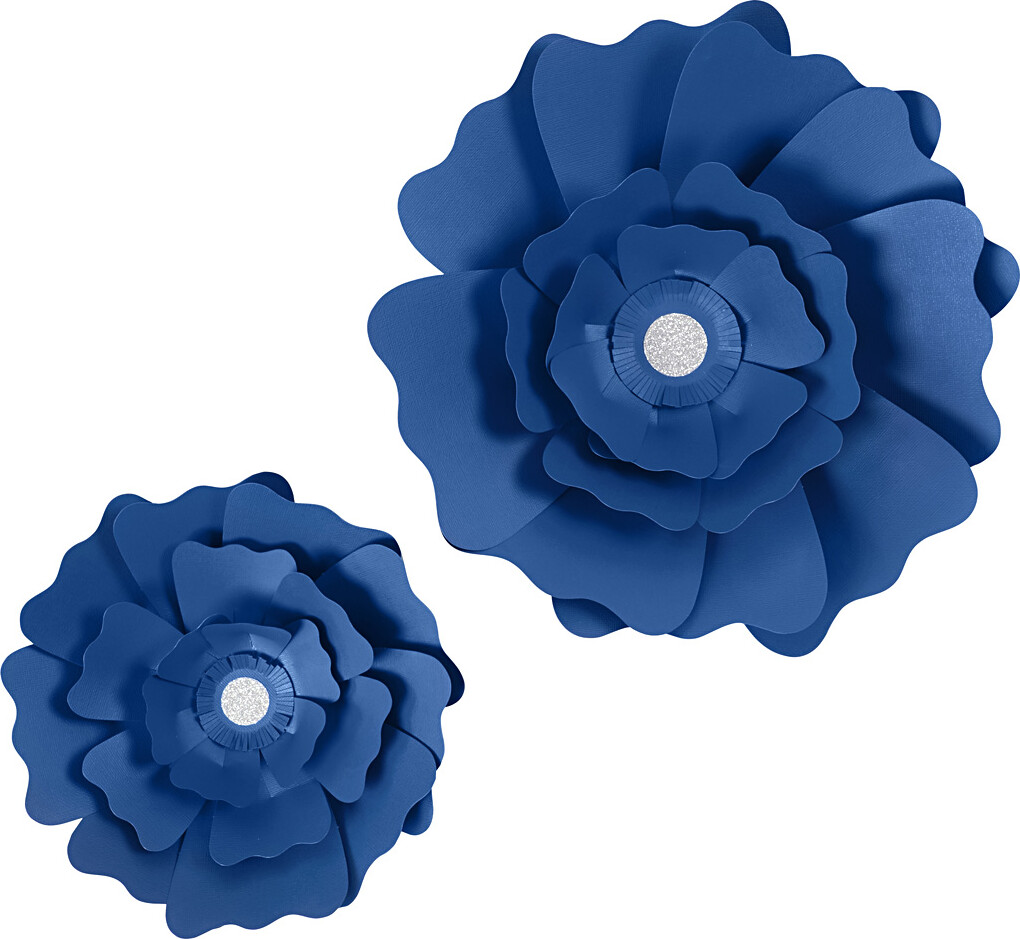 Papirblomster - Ø 15 25 Cm - 230 G - Blå - 2 Stk