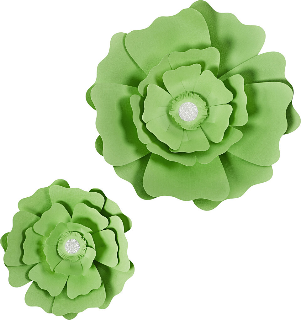 Papirblomster - Ø 15 25 Cm - 230 G - Grøn - 2 Stk
