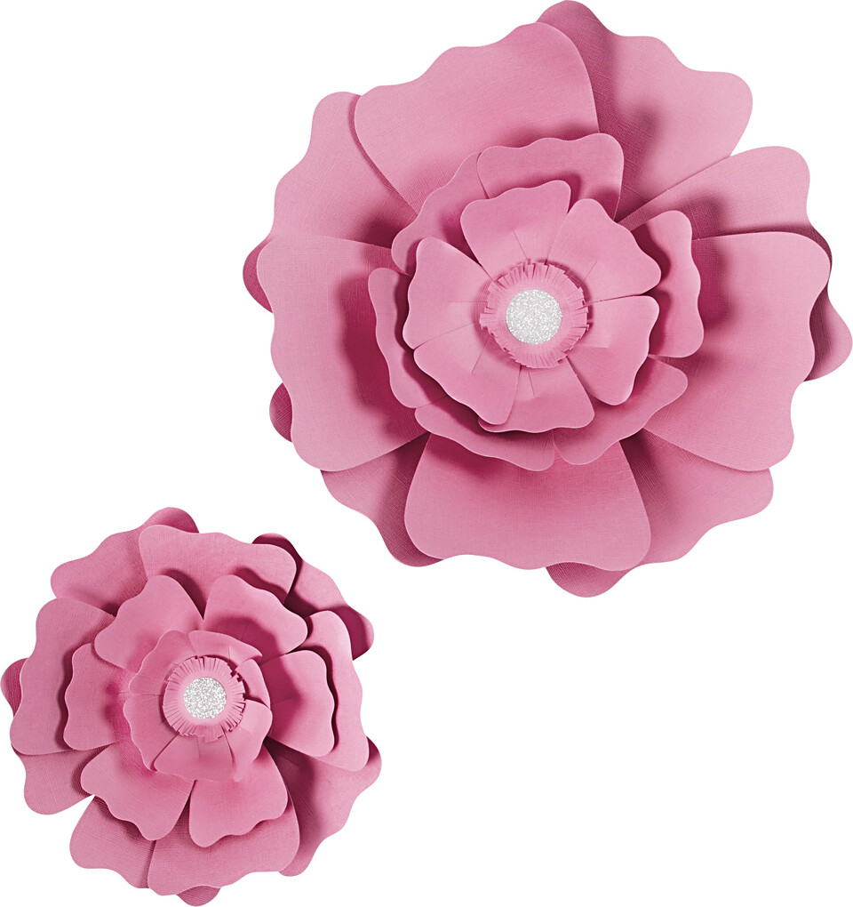 Papirblomster - Ø 15 25 Cm - 230 G - Lyserød - 2 Stk