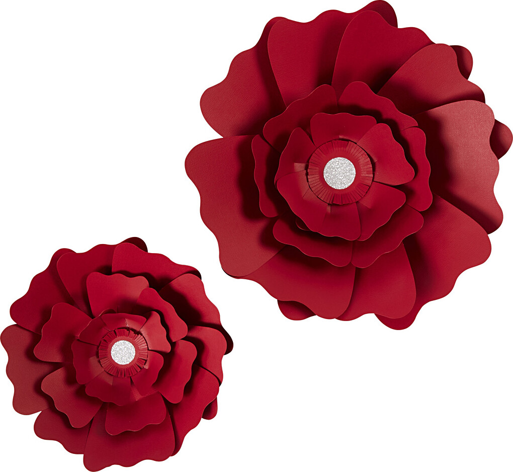 Papirblomster - Ø 15 25 Cm - 230 G - Rød - 2 Stk