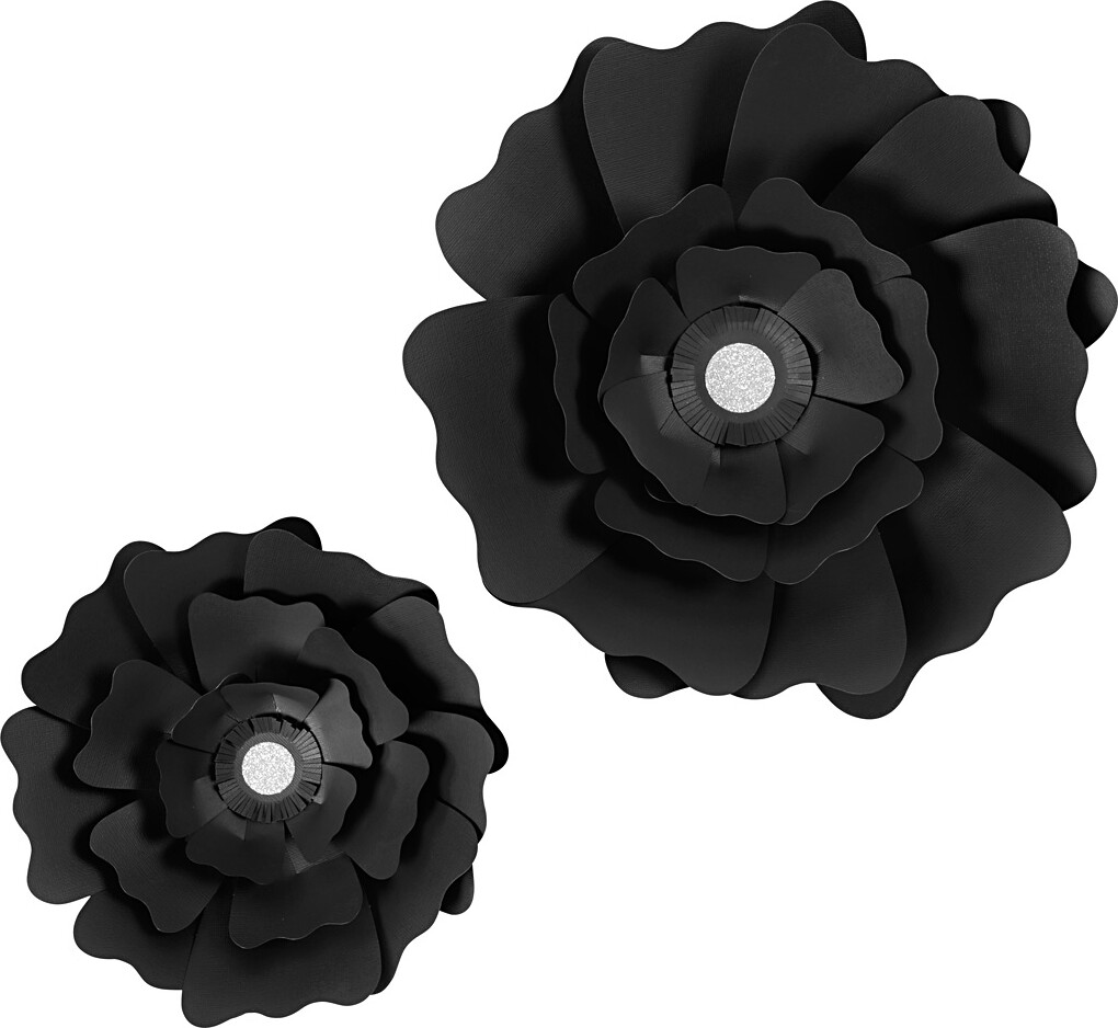 Papirblomster - Ø 15 25 Cm - 230 G - Sort - 2 Stk
