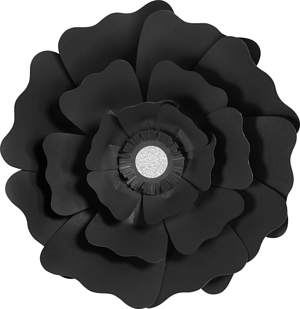Papirblomster - Ø 15 25 Cm - 230 G - Sort - 2 Stk