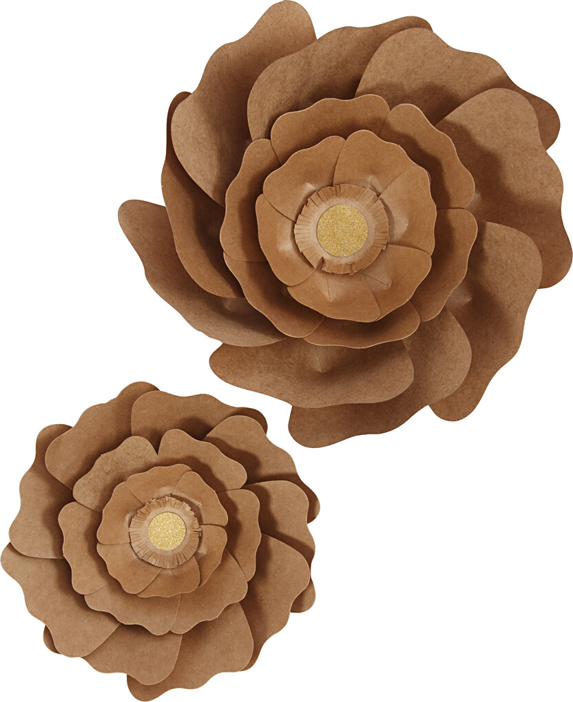 Papirblomster - Ø 15 25 Cm - Natur - 2 Stk