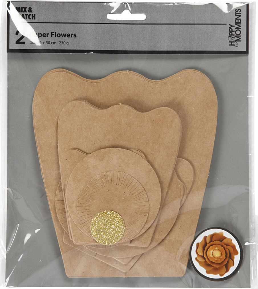 Papirblomster - Ø 15 25 Cm - Natur - 2 Stk