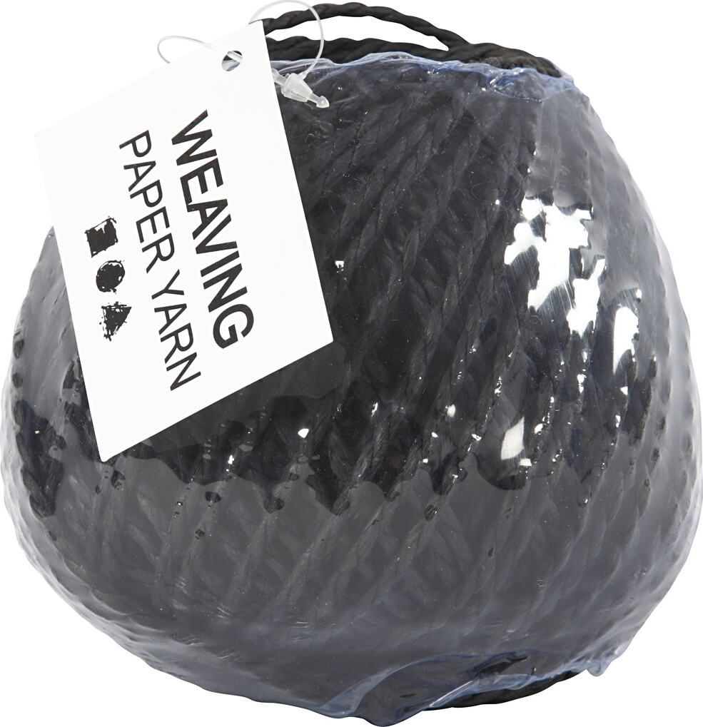 Papirgarn - Tykkelse 2 5-3 Mm - Sort - L 40 M - 150 G