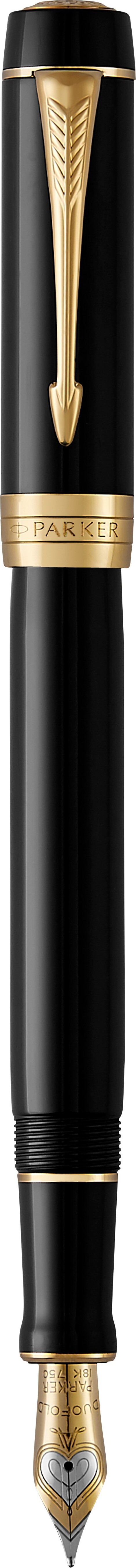Parker - Duofold Centennial Fountain Pen - Classic Black With Gold Trim -