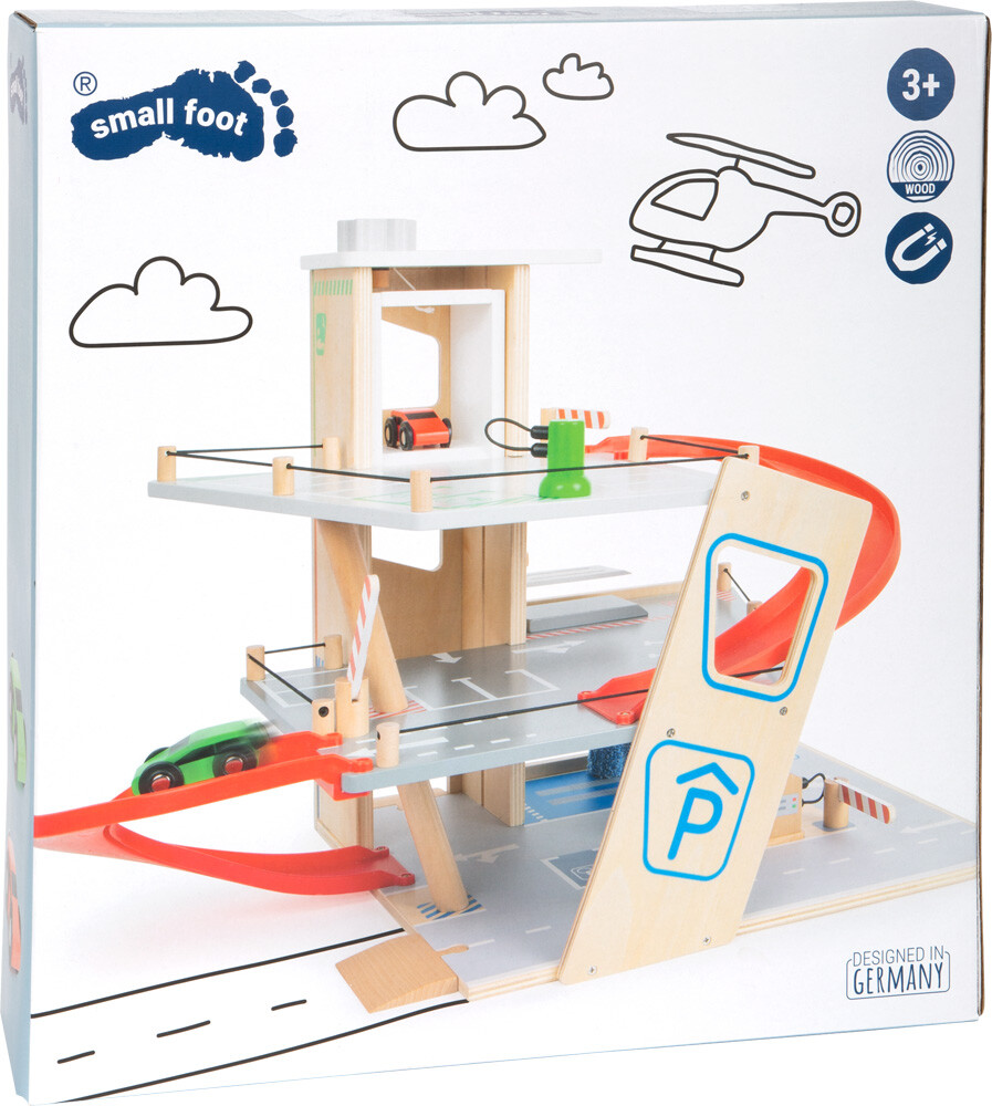 Legetøjs Parkeringshus I Træ - Inkl 2 Biler - Premium - Small Foot