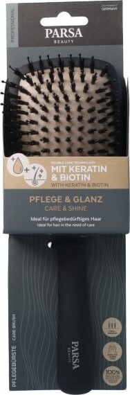 Parsa - Keratin Care Shine Paddle Brush - Sort - L
