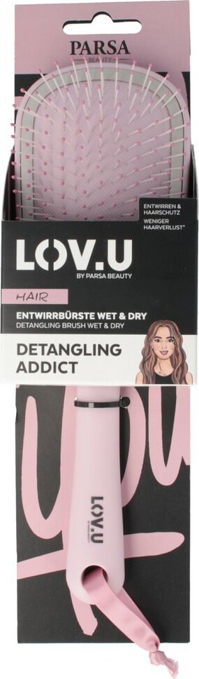 Parsa - Lovu W D Detangler Hårbørste Pink
