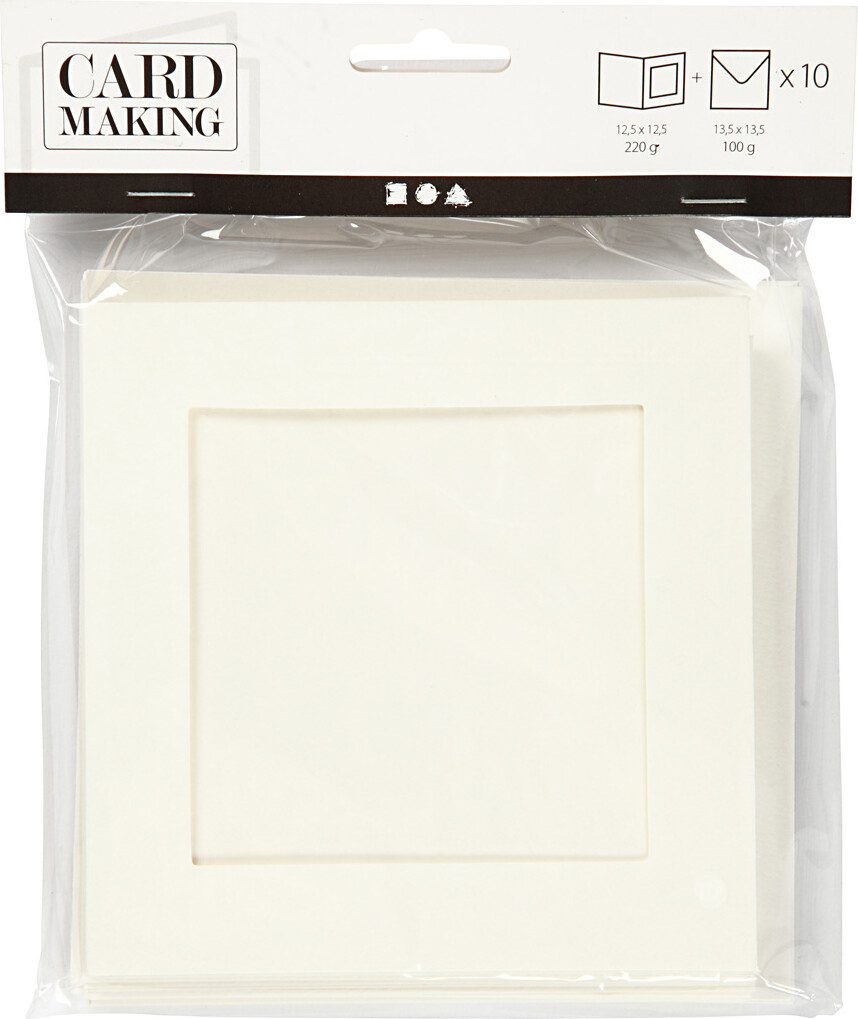 Passepartoutkort Med Kuvert - Kort Str 12 5X12 5 Cm - Kuvert Str 13 5X13 5