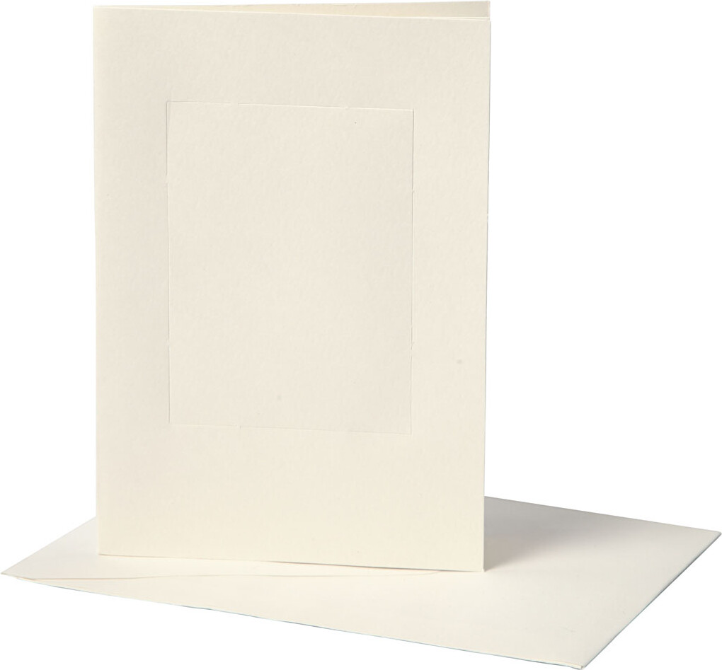Køb Passepartoutkort Med Kuvert - Rektangulær - Kort Str. 10,5X15 Cm ...