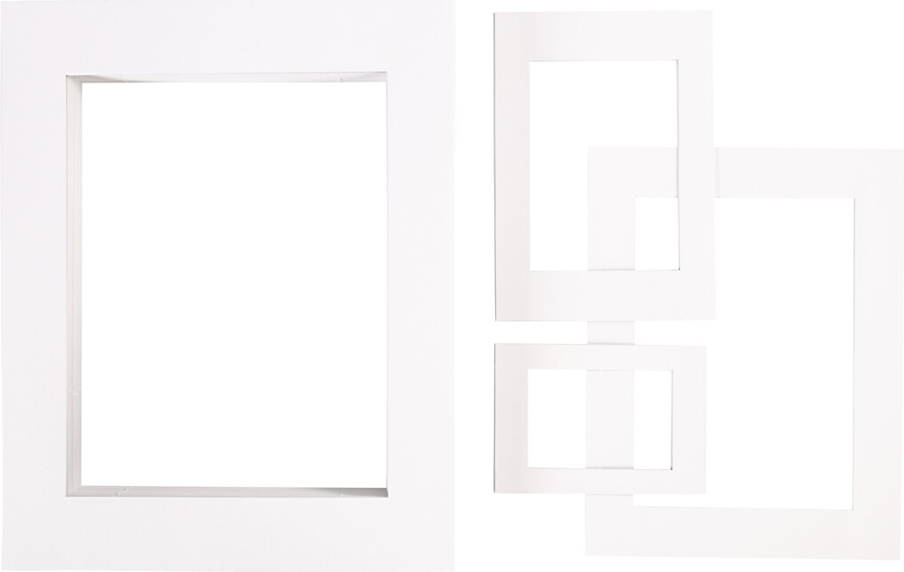 Passepartoutrammer - A3 A4 A5 A6 - 500 G - Hvid - 4X100 Stk