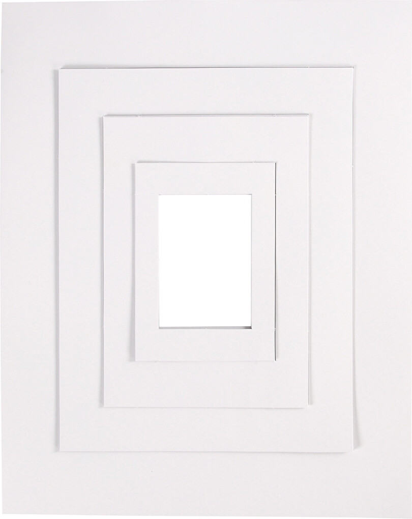 Passepartoutrammer - A3 A4 A5 A6 - 500 G - Hvid - 4X100 Stk