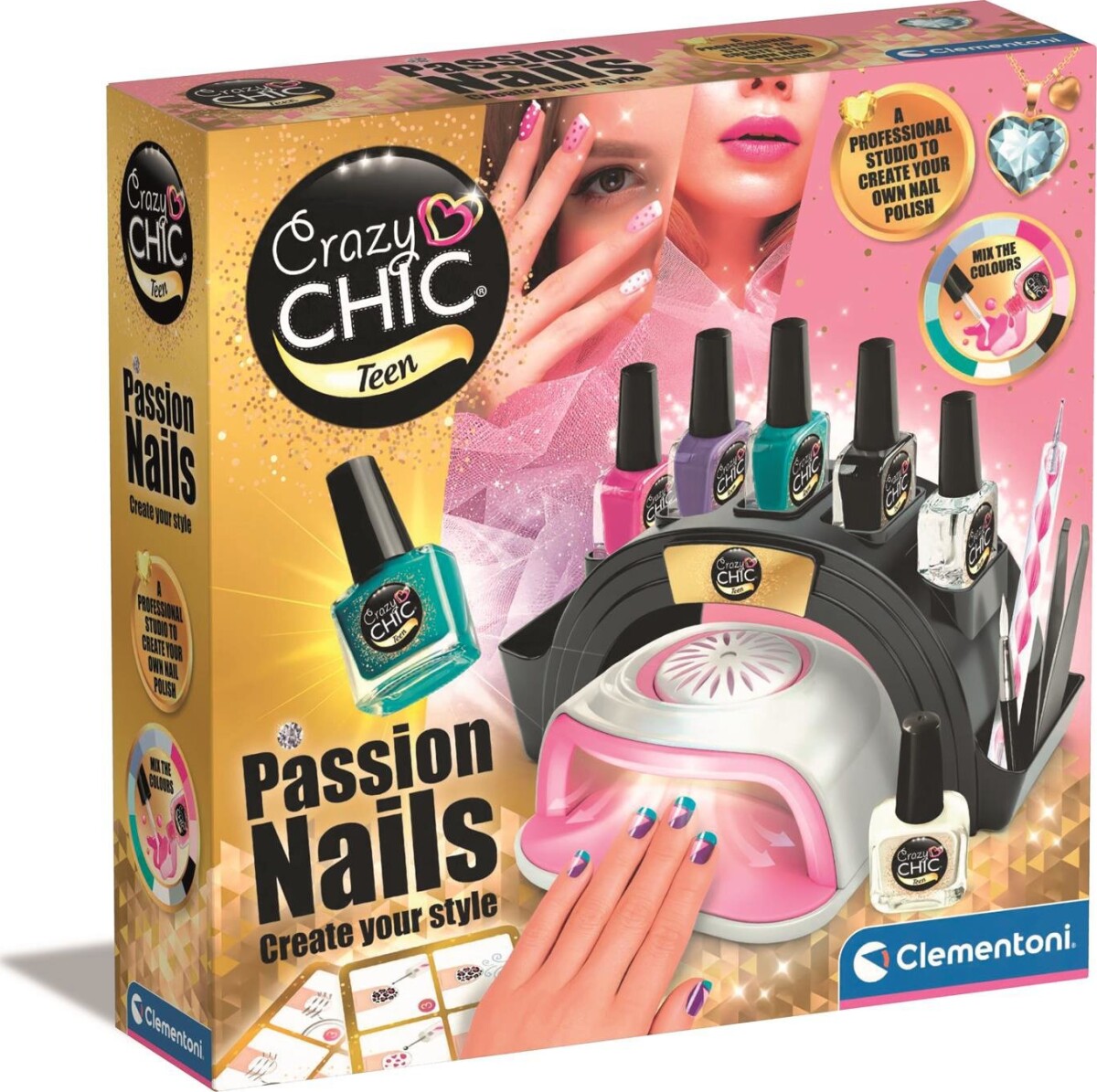 Crazy Chic - Negle Salon Sæt Med Negletørrer - Passion Nails