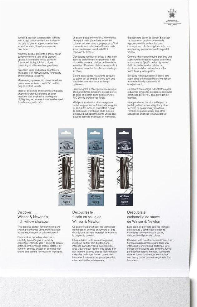 Winsor Newton - Pastelpapir - Grå - A4 - 24 Ark