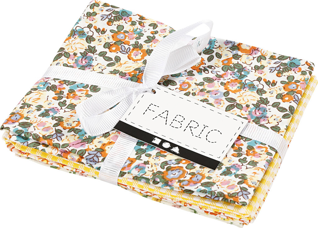 Patchworkstof - Str 45X55 Cm - 100 G - Gul - 4 Stk 1 Bundt