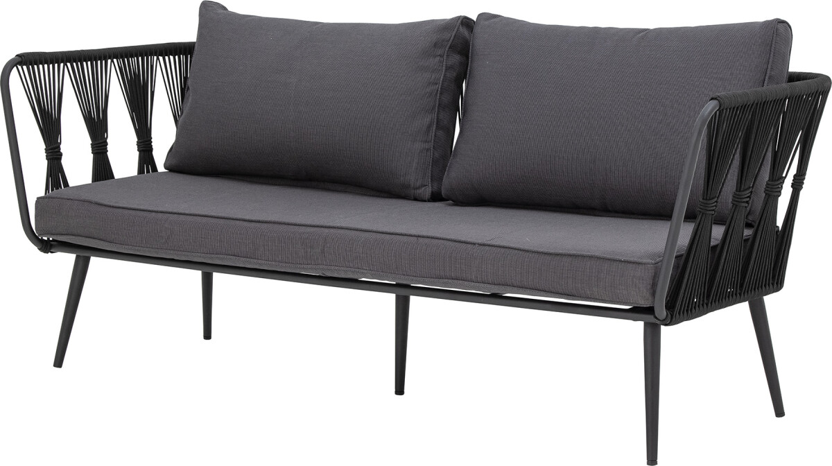 Bloomingville - Pavone Sofa - Sort - Metal - Havesofa - Flet