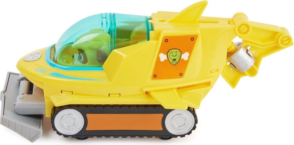 Paw Patrol Figur - Rubble Med Haj Køretøj - Aqua Pups