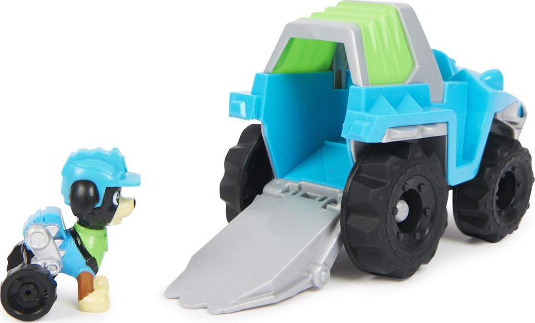 Paw Patrol - Rex Figur Og Basic Køretøj - Rescue Vehicle