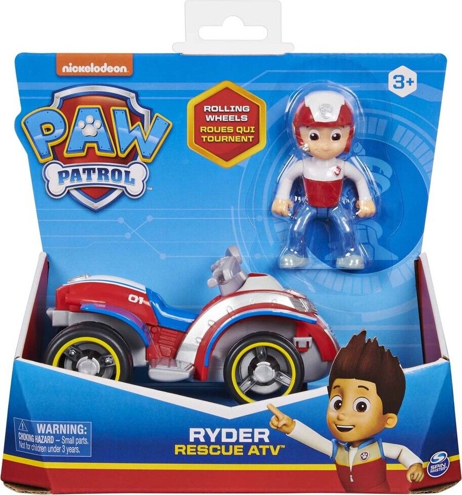 Paw Patrol - Basic Køretøj Med Ryder Figur - Rescue Atv