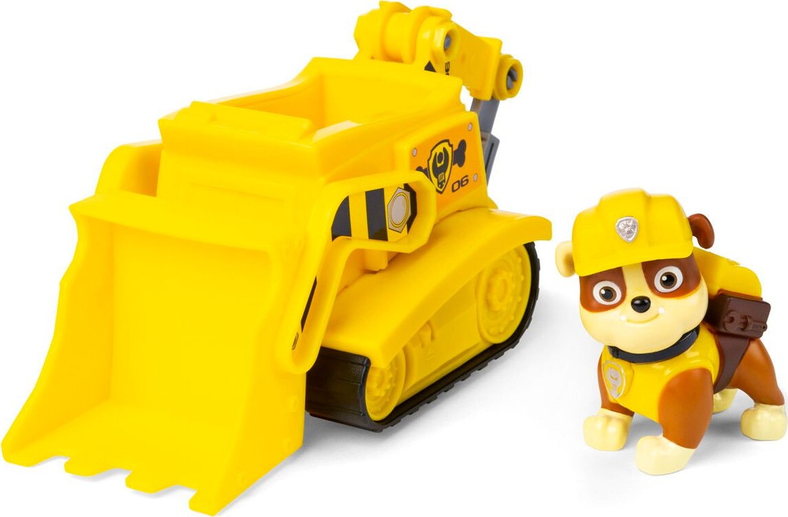 Paw Patrol - Rubble Figur Og Bulldozer Køretøj - Legesæt