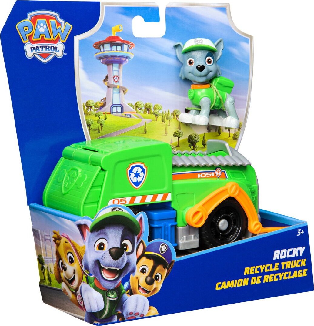Paw Patrol - Rocky Recycle Truck - Figur Og Køretøj Legesæt