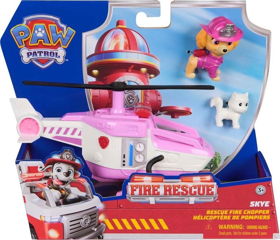 Paw Patrol - Fire Rescue Skye Rescue Fire Chopper - Legesæt