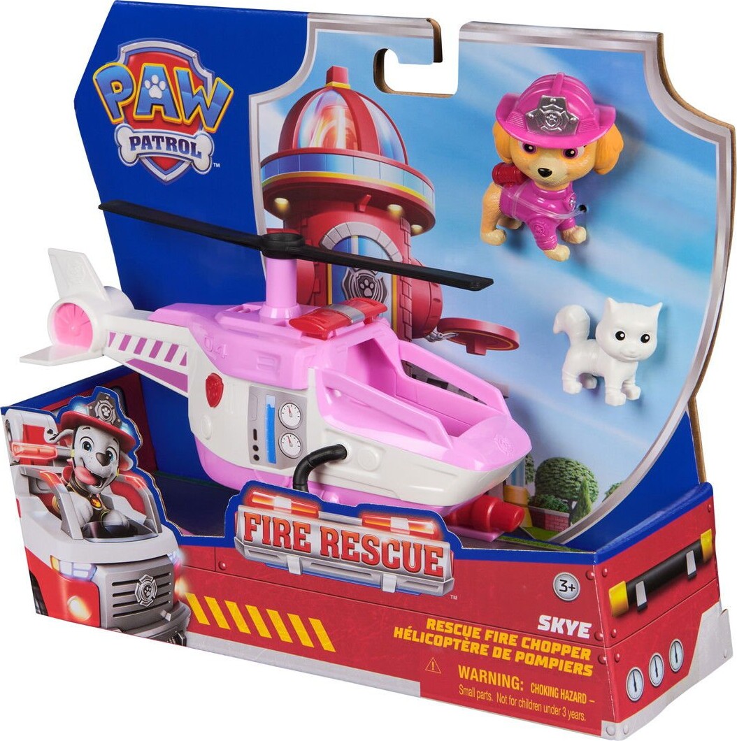 Paw Patrol - Fire Rescue Skye Rescue Fire Chopper - Legesæt