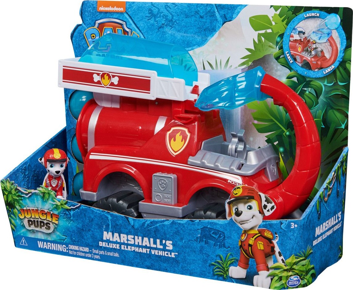Paw Patrol - Jungle Pups Bil - Marshall Med Deluxe Elefant Køretøj
