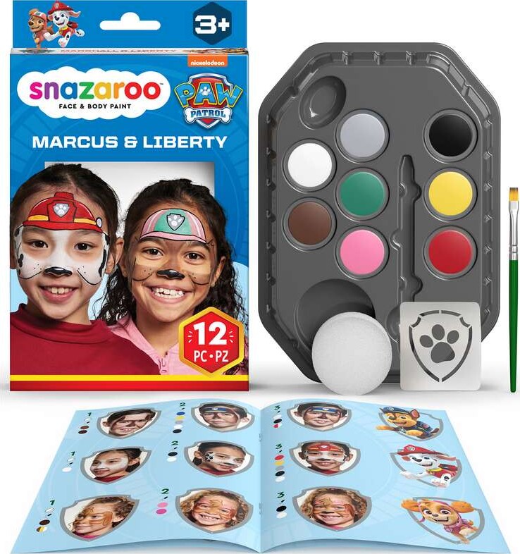Snazaroo Ansigtsmaling Sæt - Paw Patrol - Marshall Liberty - 12 Dele