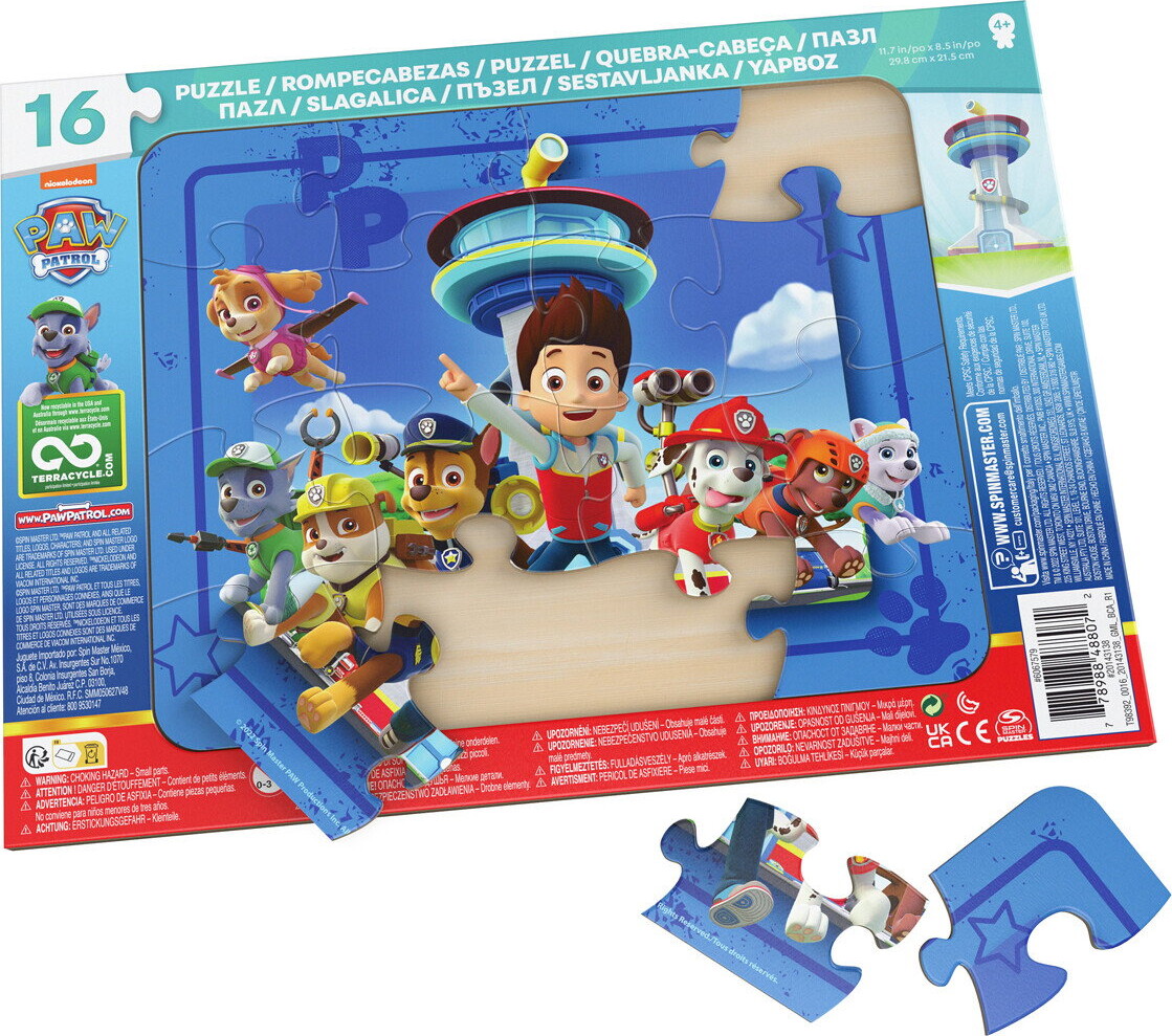 Paw Patrol Puslespil 16 Brikker Assorterede