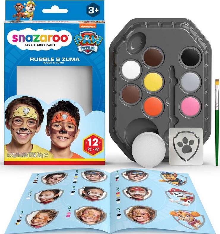 Snazaroo Ansigtsmaling Sæt - Paw Patrol - Rubble Zuma - 12 Dele