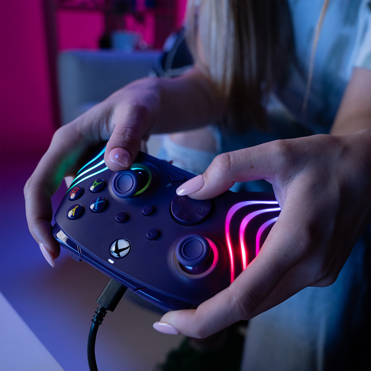 Pdp Afterglow Wave Wired Controller - Purple