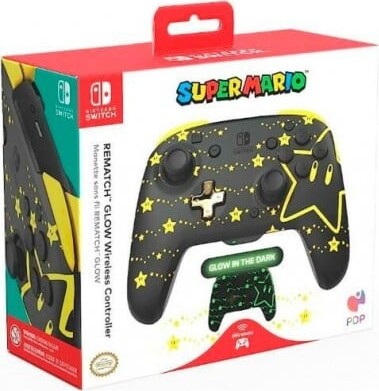 Pdp Rematch Wireless Controller Glow Mario Stars Switch
