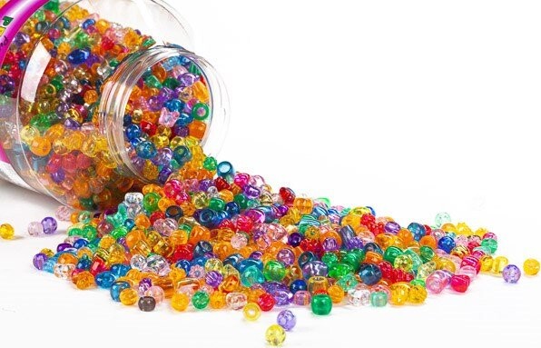 Pearl N Fun Perler - Transparent Mix I Bøtte - 1000 G