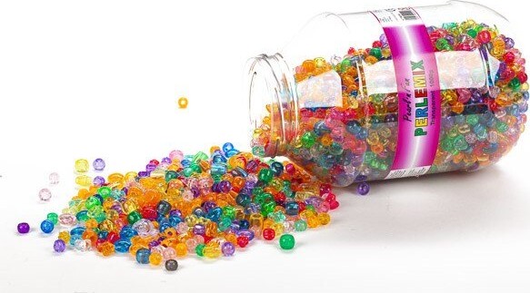 Pearl N Fun Perler - Transparent Mix I Bøtte - 1000 G