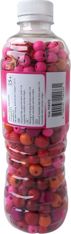 Pearl N Fun Perler - Træperlemix - Pink Rød Og Orange 190 G
