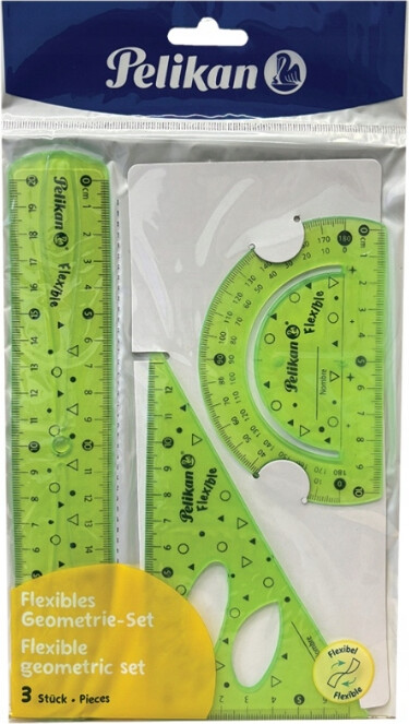 Geometrisæt - Fleksible - 3 Dele - Assorteret - Pelikan