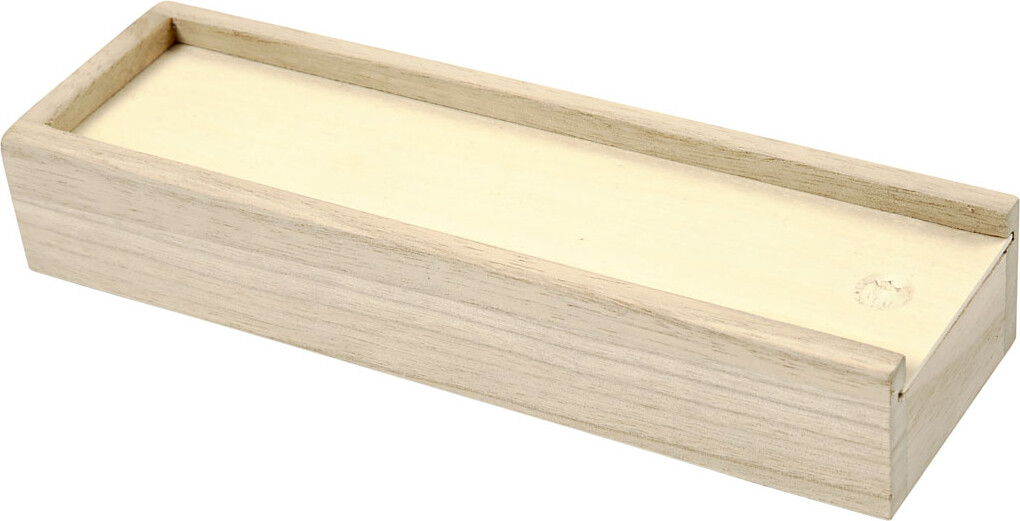 Penalhus - Diy - Mal Selv Trææske Med Låg - 20X6X3 5 Cm