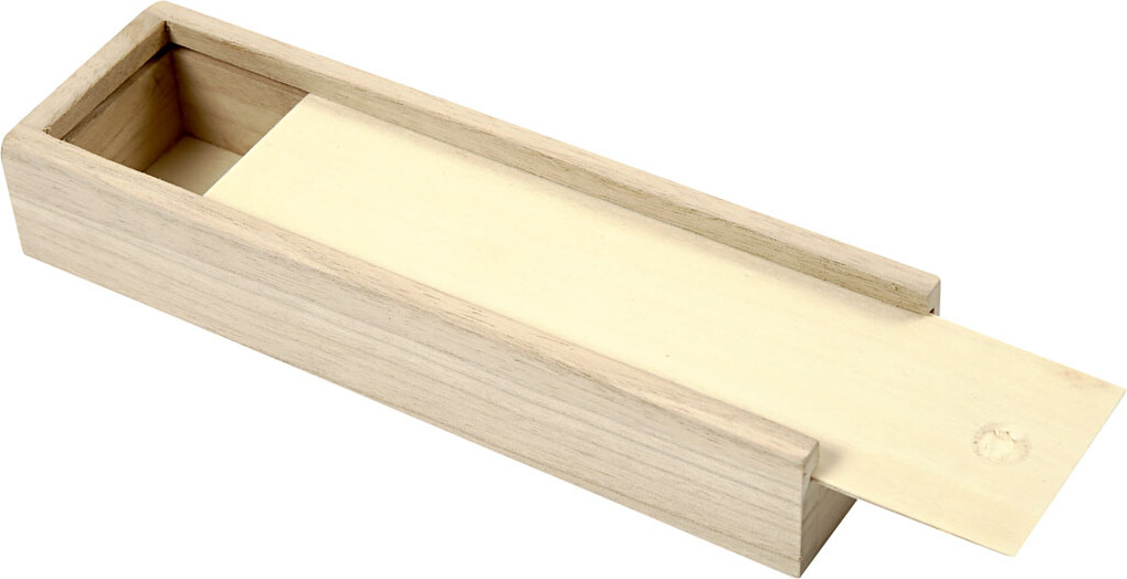 Penalhus - Diy - Mal Selv Trææske Med Låg - 20X6X3 5 Cm