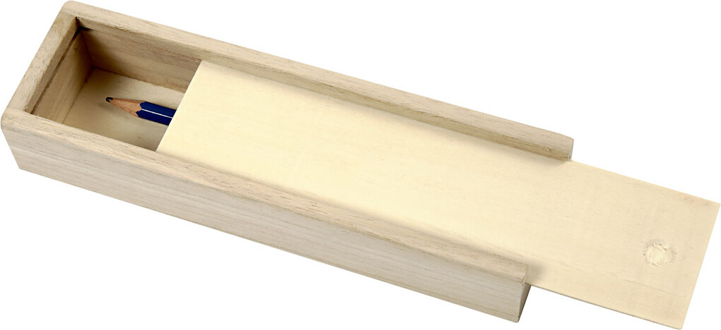 Penalhus - Diy - Mal Selv Trææske Med Låg - 20X6X3 5 Cm