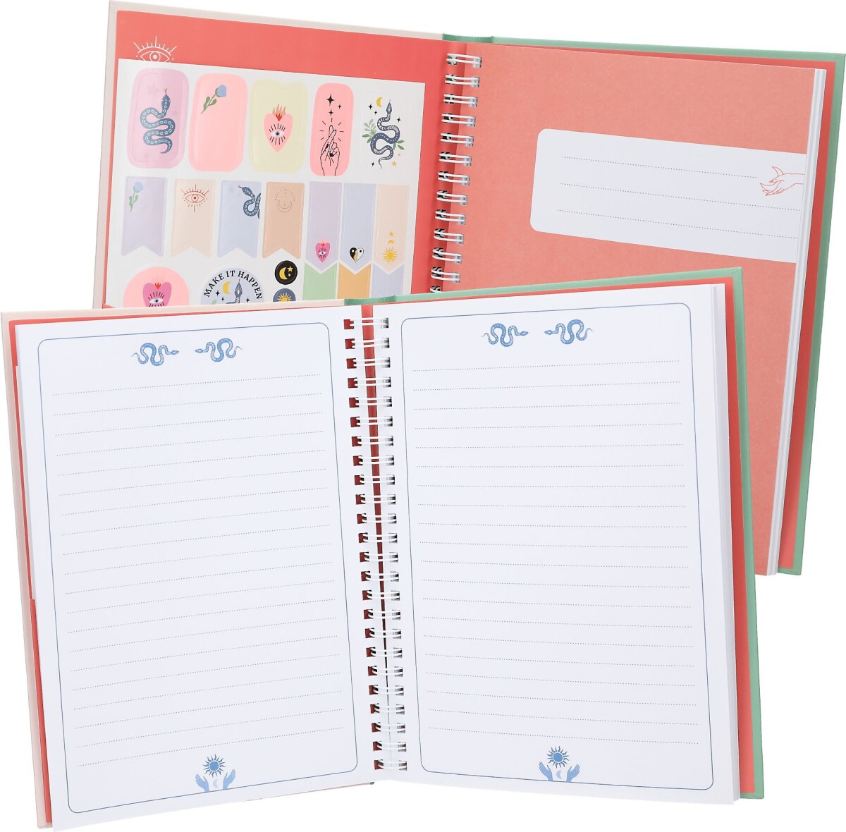 Notesbog Med Skrivesæt Og Stickers - Slanger - Penfection