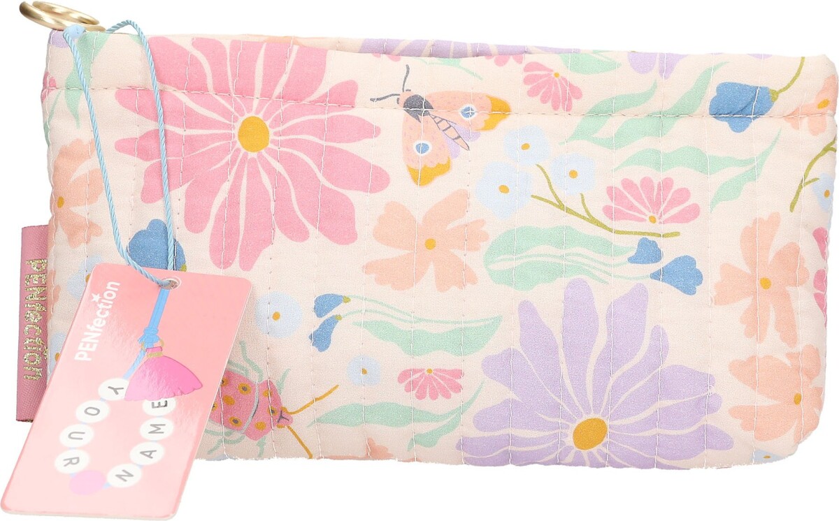 Penalhus - Quiltet Med Blomster Print - Penfection