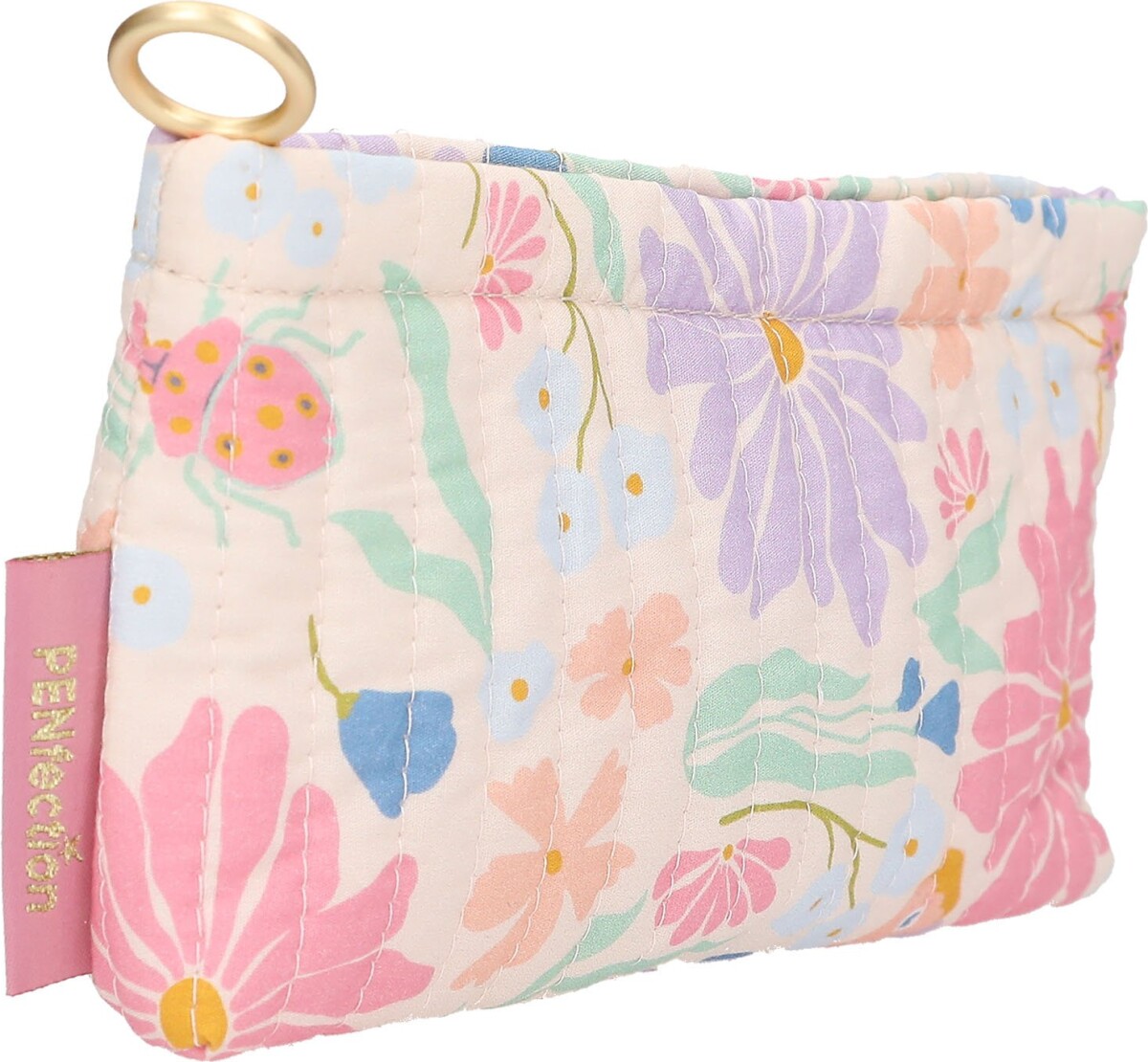 Penalhus - Quiltet Med Blomster Print - Penfection