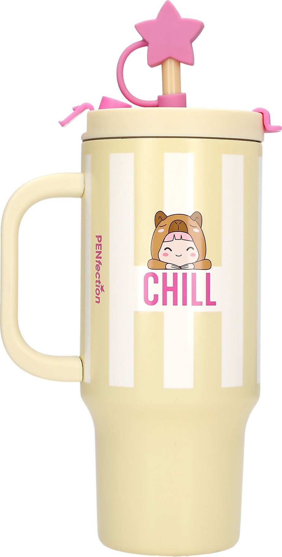 Penfection - To Go Krus Med Sugerør Chill - Butter-Yellow - 470 Ml