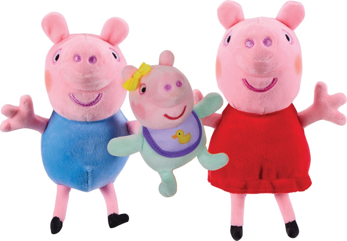 Gurli Gris - Peppa George Og Evie Bamse Sæt - 3 Stk