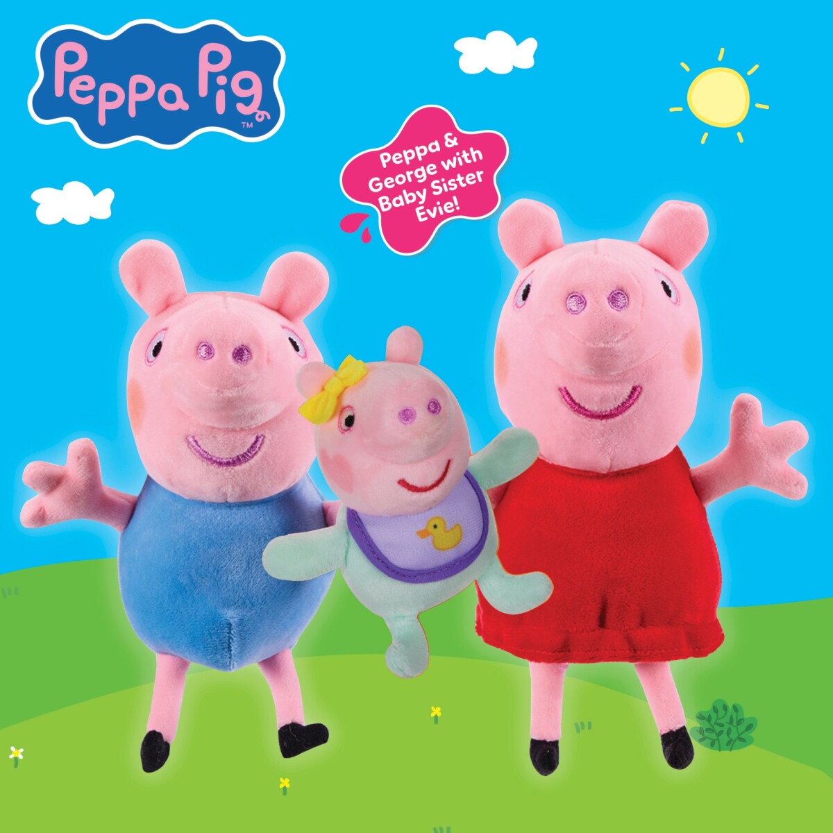 Gurli Gris - Peppa George Og Evie Bamse Sæt - 3 Stk